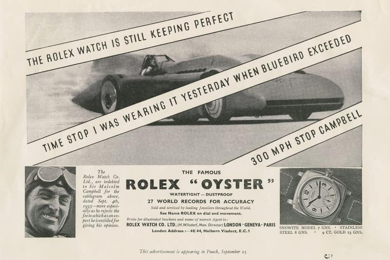 Historical advertising for the Rolex Oyster