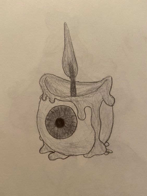 eyeball candle drawing