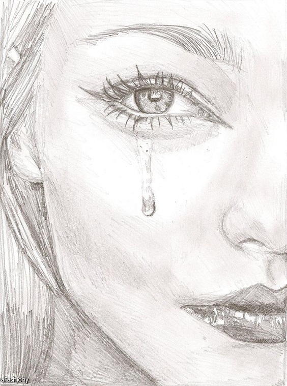 sad drawings girl