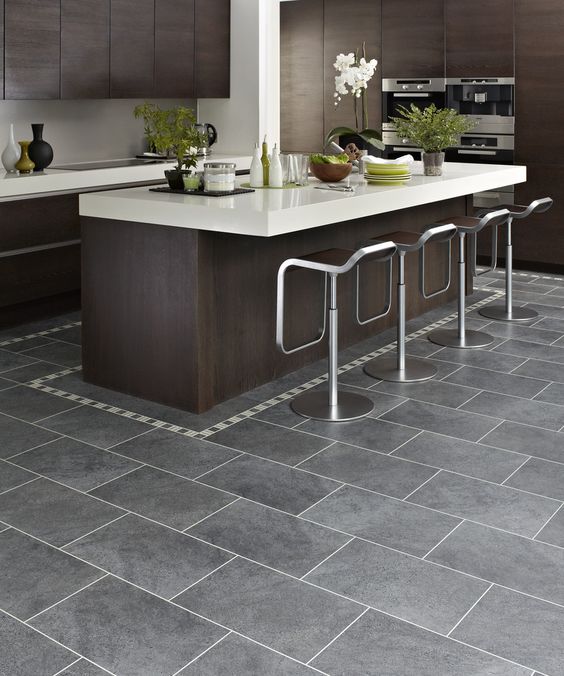 Kitchen Floor Tile Ideas With Dark Cabinets - Flooring Ideas and Renovation Idea for Kitchen