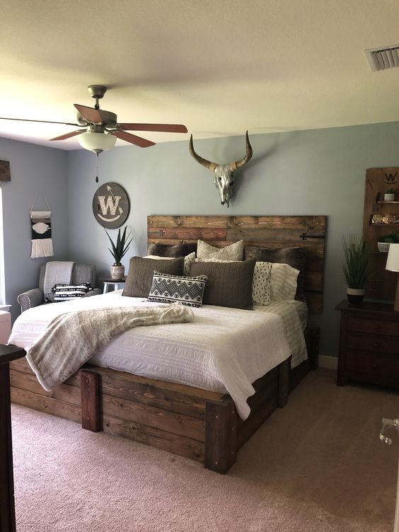 Western Bedroom Decor Ideas - Rustic Master bedroom