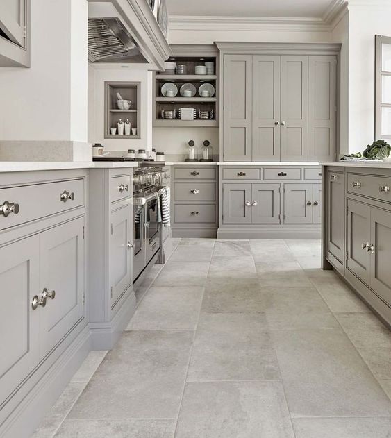 White Kitchen Floor Tile Ideas - modern white kitchen floor tile ideas