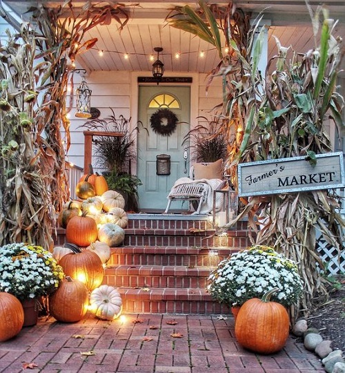 fall front door decor - fall decor for outside front door