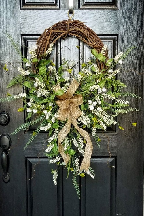 spring front door decor - Brambly Spring Front Door Basket DIY