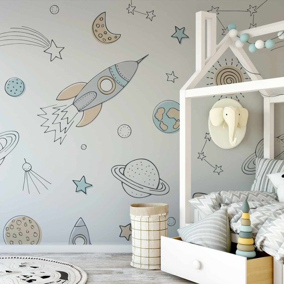 Childrens Bedroom Decor - Children's White Space Wrigure Bedroom Decor