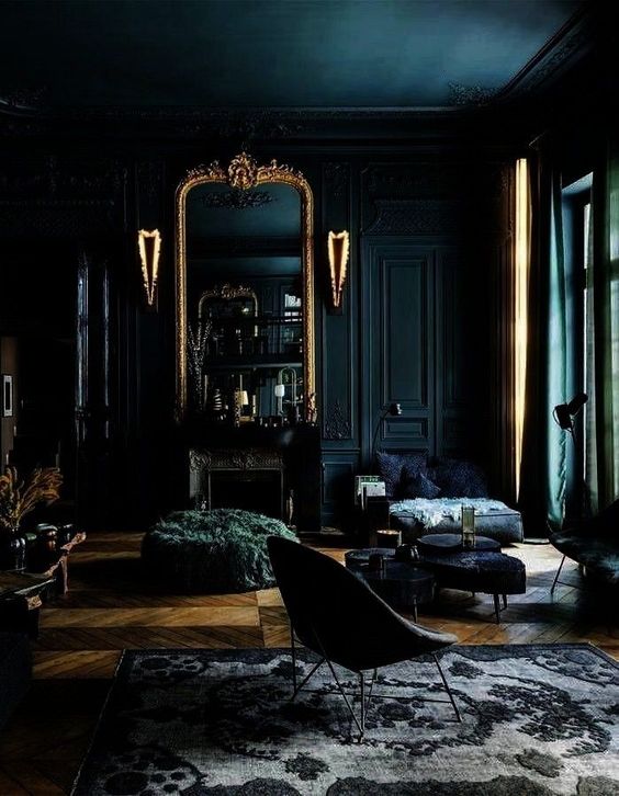 Gothic Living Room - black gothic living room