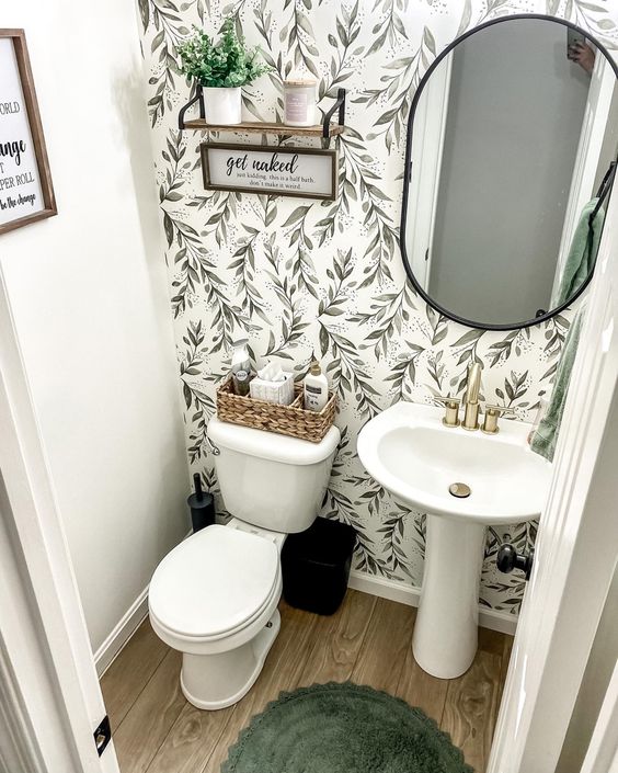Ideas for Bathroom Walls - Modern farmhouse half bathroom decor