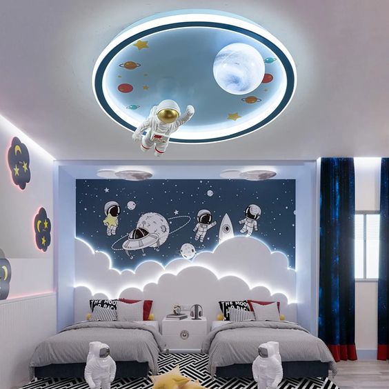 Kids' Bedroom Decor - Astronaut Cartoon Modern Kids Bedroom Decor
