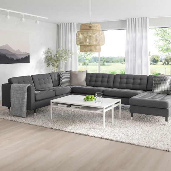 White and Gray Living Room Ideas - Dark gray and white living room ideas