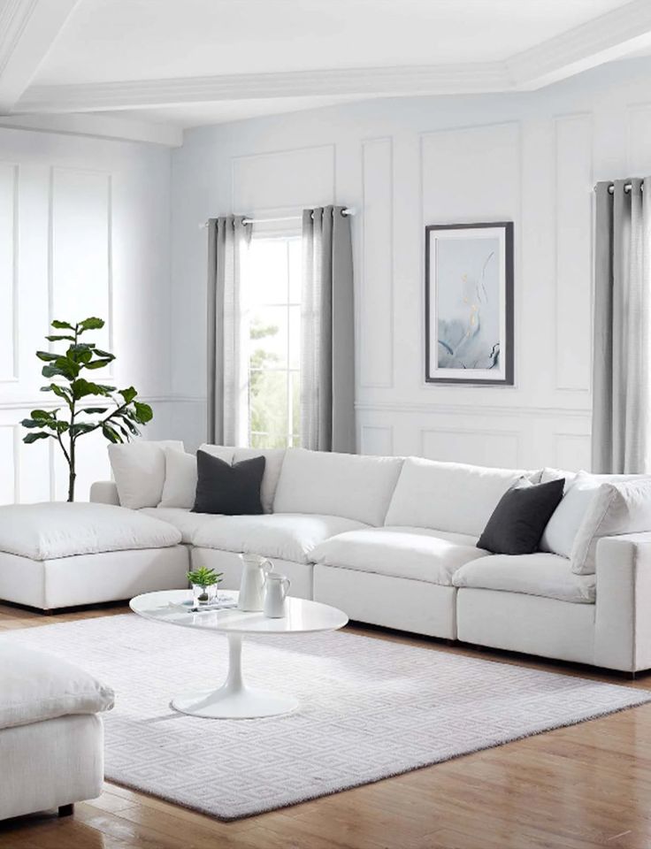 White and Gray Living Room Ideas - Gray and white living room walls