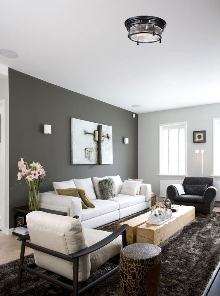 White and Gray Living Room Ideas - White and grey combination idea