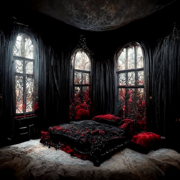 gothic bedroom - gothic Dracula's bedroom