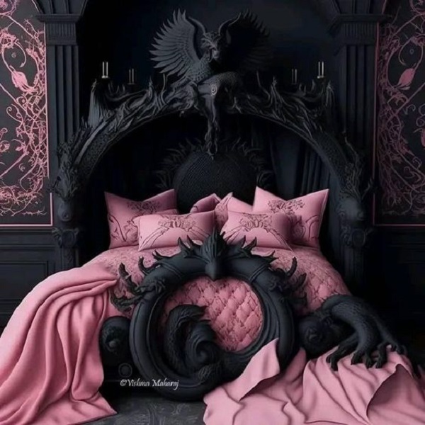 gothic bedroom - gothic boho bedroom