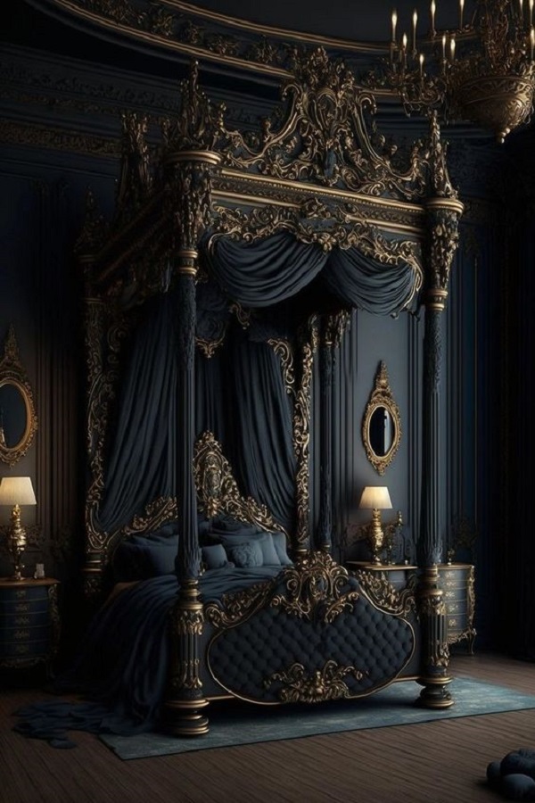 gothic bedroom - romantic gothic bedroom idea