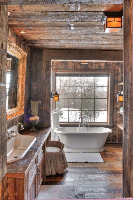 ideas for rustic bathroom walls - Wooden Bathroom Designs Ideas With Modern Farmhouse Flare