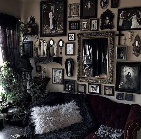 modern goth room decor - gothic boho bedroom