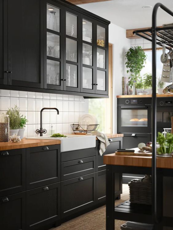 Black Kitchen Cabinets Ideas - Traditional Black Kitchen Cabinets Ideas