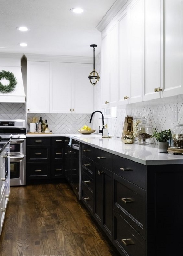 Black and White Kitchen Cabinet - Black and white kitchen Designs photo Gallery