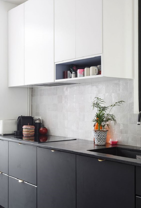 Black and White Kitchen Cabinet - Black cabinets with white doors