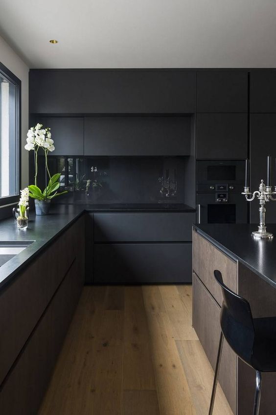Matte Black Kitchen Cabinets - Matte Black Kitchen Cabinets Idea