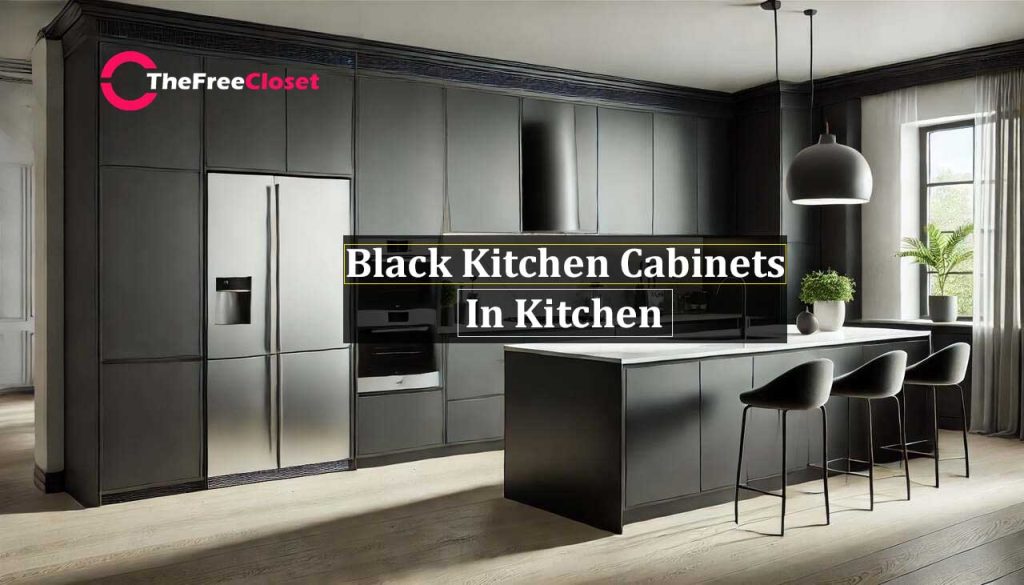 Black kitchen cabinets, modern