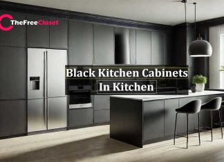 Black kitchen cabinets, modern