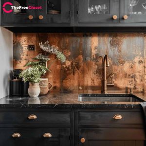 Black Theme Kitchen With Copper or Brass